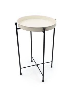 Modern Cream Plant Stand with Black Metal Legs, Spring 2026